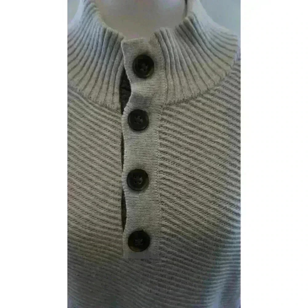 Eventide Button-Up Ribbed Knit Sweater, Size M - Picture 3 of 15